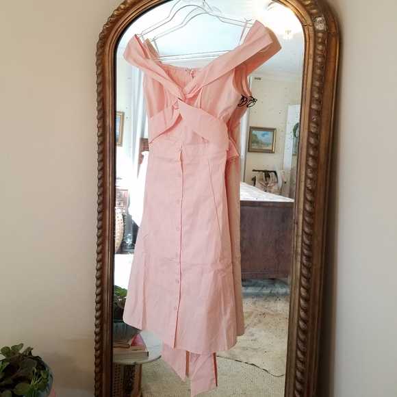 NWT! Coral button off shoulder dress - Picture 7 of 7